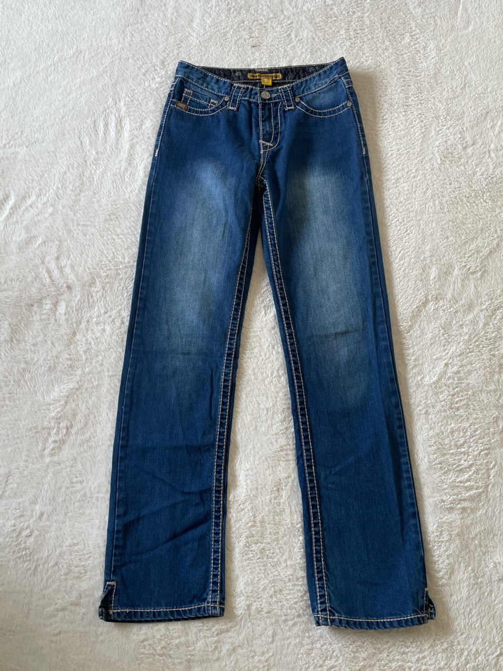 Iron Horse Graeley Low Rise Straight Leg Jeans Size 2 Western Rodeo Dark Wash